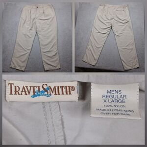 Travis Smith Men's Nylon Pants Regular XL Beige Outdoor Travel